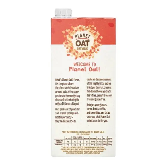 Planet Oat Shelf Stable Original Oat Milk - 32 fl oz image {1}