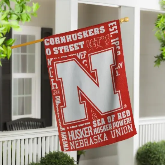 Embossed Suede Flag, House Size, University of Nebraska image {8}