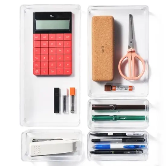 Sorbus Clear Drawer Organizer Set, Multi-Purpose Bins for office supplies, craft materials, and more image {8}