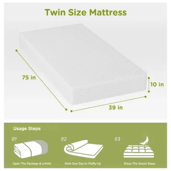 BestMassage 10 Inch Mattress Gel Memory Foam Mattress Medium Firmness Mattresses for Cool Sleep & Pressure Relief CertiPUR-US Certified image {6}