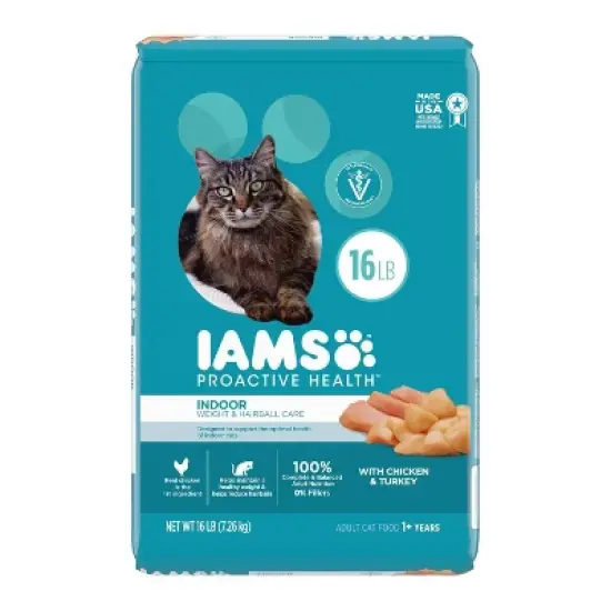 IAMS Proactive Health Indoor Weight & Hairball Care with Chicken & Turkey Adult Premium Dry Cat Food image {7}