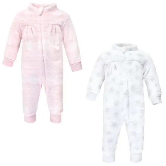 Hudson Baby Infant Girl Plush Jumpsuits, Snowflakes image {7}