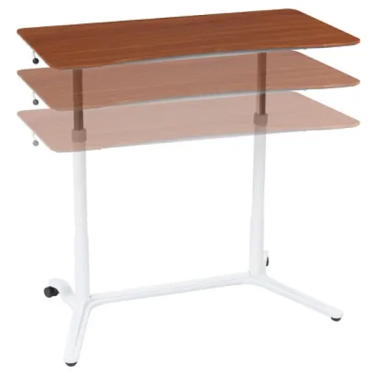 Element Sit-Stand Height Adjustable Desk White/Cherry - Studio Designs image {1}