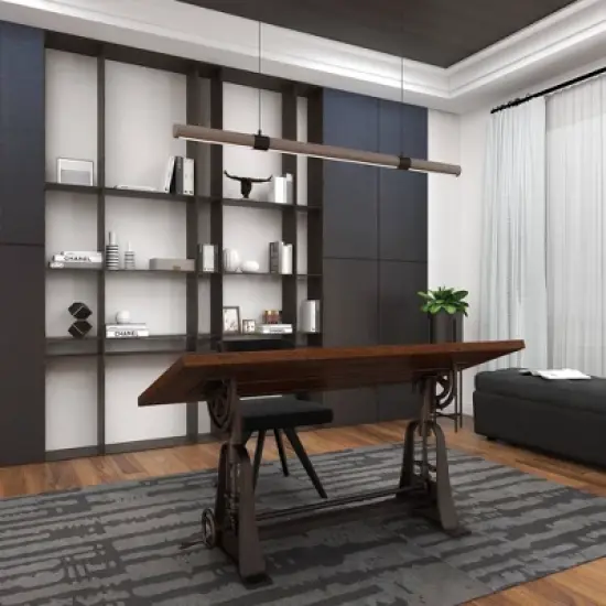 Industrial Teak Wood Console Table Brown - Olivia & May image {9}