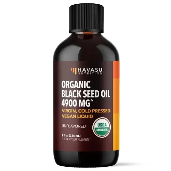 Organic Black Seed Oil Liquid & Capsules, Cold Pressed 4900 MG, Black Cumin Seed Oil Boosts Immune Support, Hair & Digestive Health, Havasu Nutrition image {8}