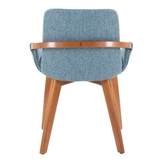 LumiSource Cosmo Chair Walnut Bamboo/Blue Noise Fabric image {3}