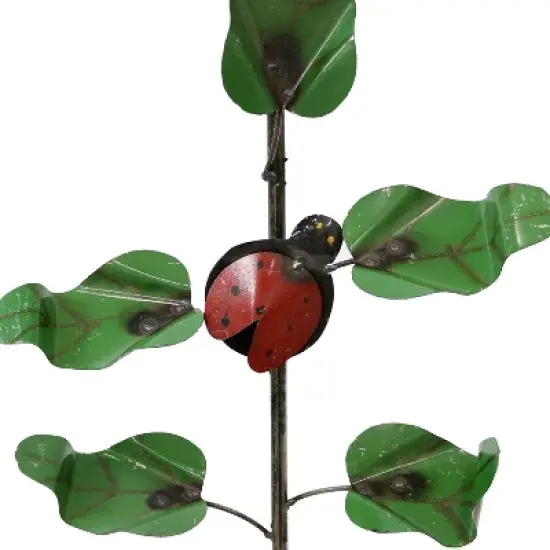 Sunnydaze Outdoor Metal Art Standing Sunflower with Ladybug Garden Decor- 34.25" image {3}