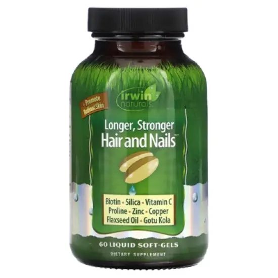 Irwin Naturals Longer, Stronger Hair and Nails, 60 Liquid Soft-Gels image {4}