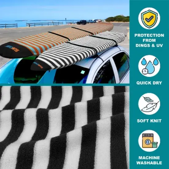 SUN CUBE Surfboard Sock Cover, Surf Bag for Surfing Board, Protective Stretchy Sock Sleeve Longboard Hybrid Shortboard image {2}