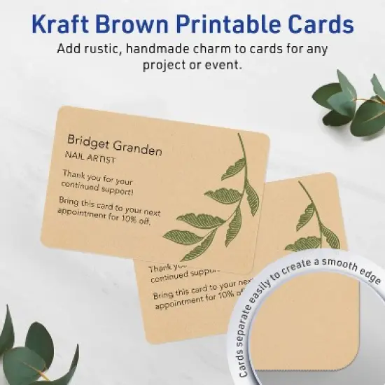 Avery Kraft Brown Postcards, 3-1/2" x 5" Rectangle Rounded Corners image {1}