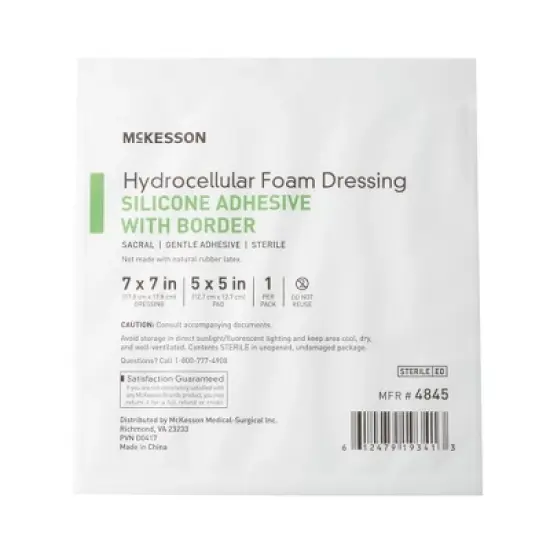 McKesson Foam Dressing 7 x 7" Sacral with Border Film Backing image {3}