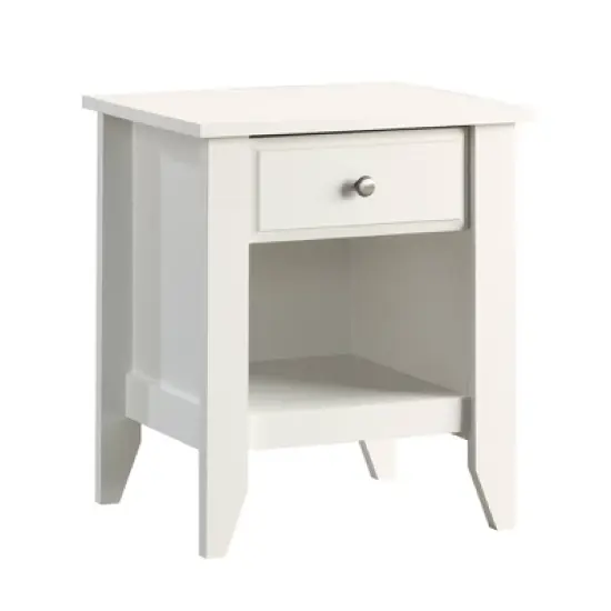 Shoal Creek Nightstand with Drawer & Storage Shelf - Soft White - Sauder image {1}