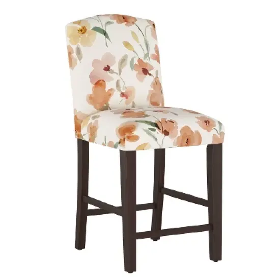 Alex Camel Back Counter Height Barstool with Botanical Print - Skyline Furniture image {6}