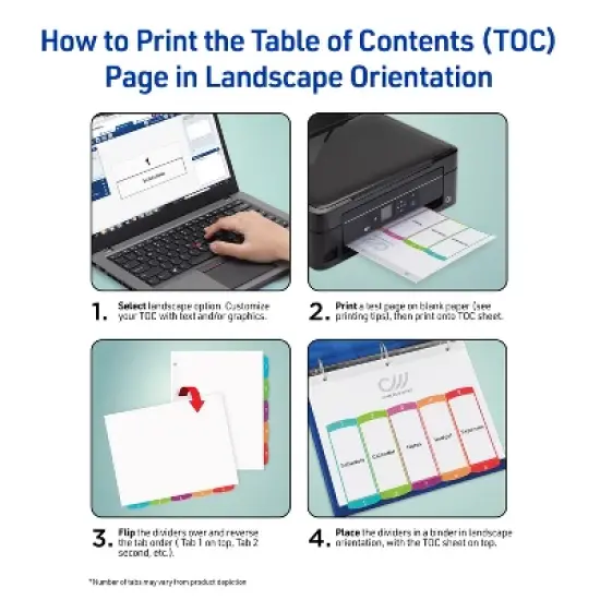 Avery Jan-Dec Dividers for 3 Ring Binders, 12 Tabs per Set, Customizable Table of Contents, Multicolor Arched Tabs (11847) image {6}