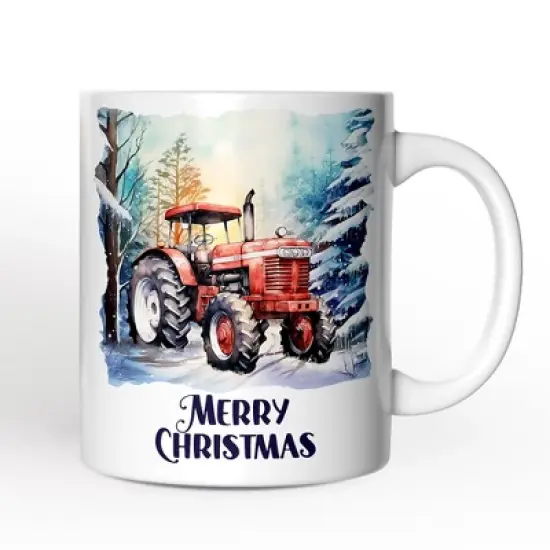 Vintage Tractor Mug, Pristine Snowy Serenity Christmas Gift (Non-Custom Only)| OrnamentallyYou image {3}