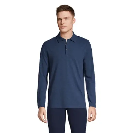 Lands' End Men's Long Sleeve Coolmax Mesh Polo image {3}