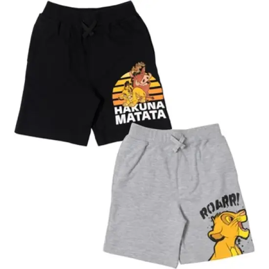 Disney Mickey Mouse Pixar Cars Lion King Pixar Toy Story Simba Pumbaa Timon Woody Fleece 2 Pack Shorts Toddler to Little Kid image {7}
