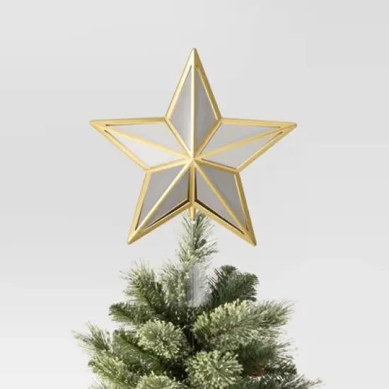 12.25" Warm White Lights Faceted Star Christmas Tree Topper Gold - Wondershop&trade;: Indoor Decor: Indoor Decor: Indoor Decor image {2}