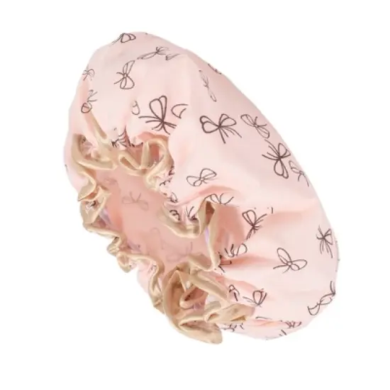 Unique Bargains Women Double Layer Bow Pattern Shower Cap 1 Pc image {4}
