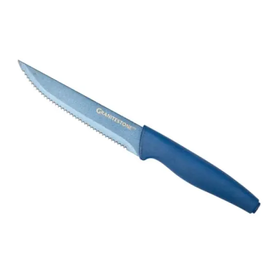Granitestone NutriBlade 6 Piece Blue Steak Knives with Easy Grip Handle image {1}