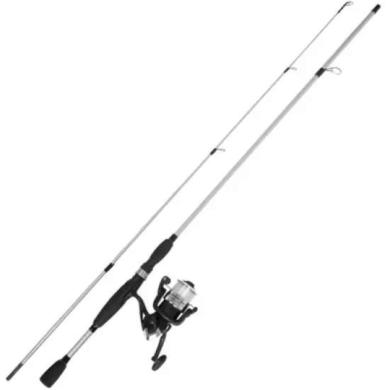 Fishing Rod and Reel Combo, Spinning Reel Fishing Pole, Fishing Gear for Bass and Trout Fishing, Silver, Strike Series by Leisure Sports image {1}