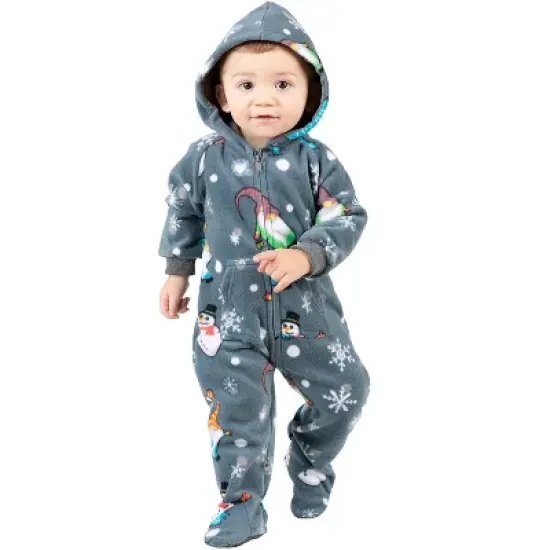 Footed Pajamas - Merry Gnomes Infant Hoodie Fleece Onesie image {4}