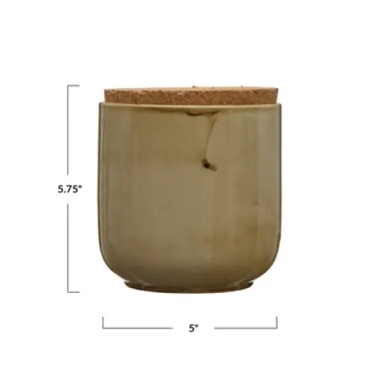 Storied Home Stoneware Jar with Cork Lid, Reactive Glaze image {2}