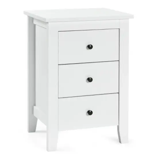 2PCS Nightstand End Beside Table Drawers Modern Storage Bedroom Furniture White image {5}