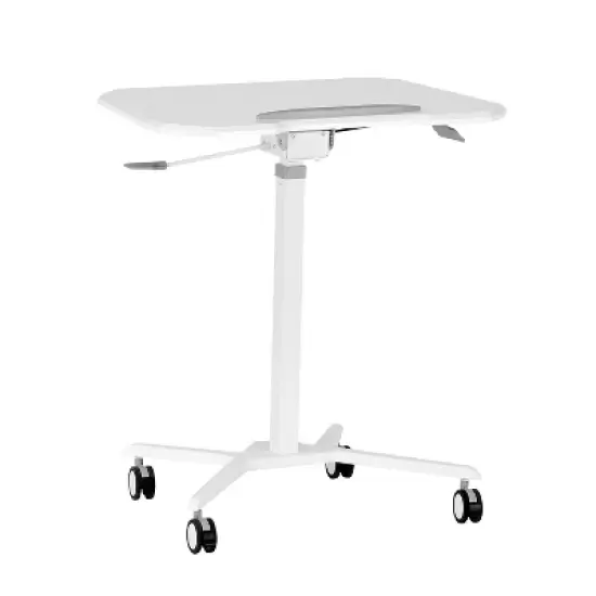 Sit To Stand Mobile Laptop Computer Stand with Height Adjustable White - Techni Mobili image {5}