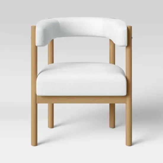 Kenova Upholstered Dining Chair with Wood Dowel Legs Cream - Threshold&trade; image {2}