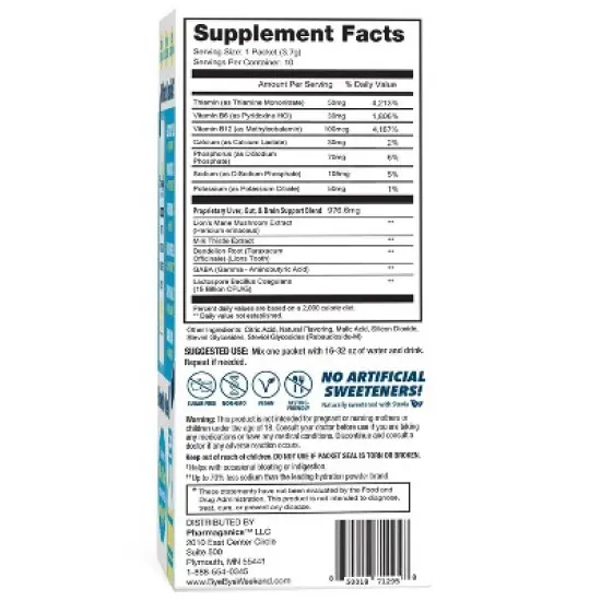 Bye-Bye Weekend Digestive Drink Mix - Lemonade - 10ct image {2}