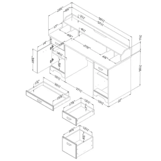 Versa Computer Office Desk with Power Bar - South Shore image {16}