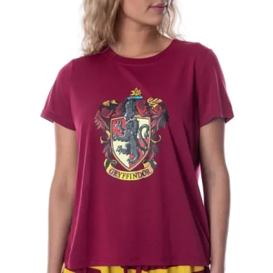 Harry Potter Women's Hogwarts Castle Shirt and Shorts Pajama Set - All 4 Houses image {2}
