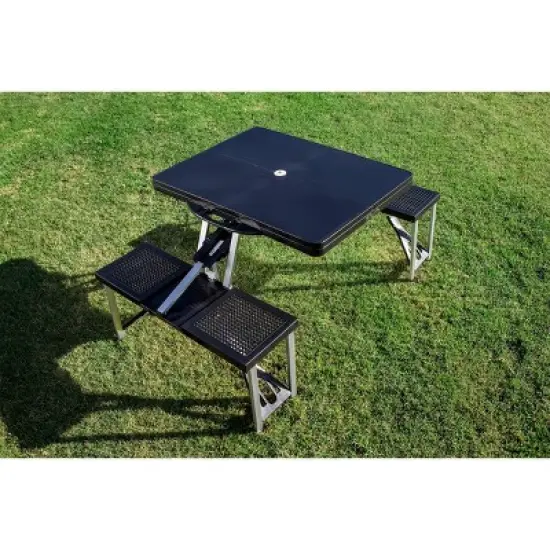 Oniva Rectangle Portable Dining Table with Seats - Black image {2}