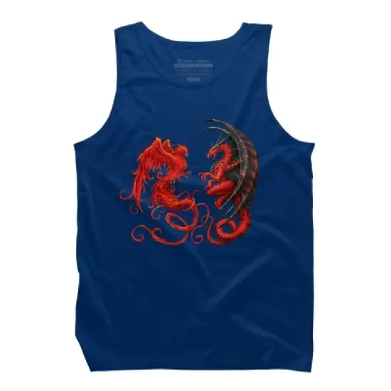 Men's Design By Humans Phoenix vs Dragon By chriskar Tank Top image {7}