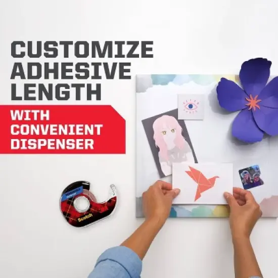 Scotch Removable Poster Tape: Clear Double Sided Wall Tape for Posters, 0.75" x 150" image {2}