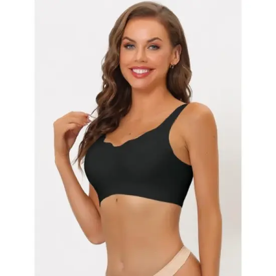 Allegra K Women's Wireless Full Coverage Smoothing No Show Everyday Bralette image {3}