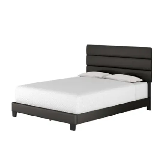 Luxembourg Faux Leather Channel Upholstered Platform Bed - Eco Dream image {2}