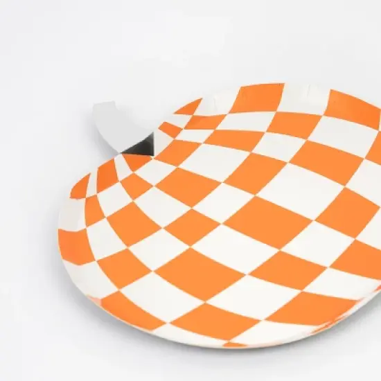 Meri Meri Mod Pattern Pumpkin Plates (Pack of 8) image {2}