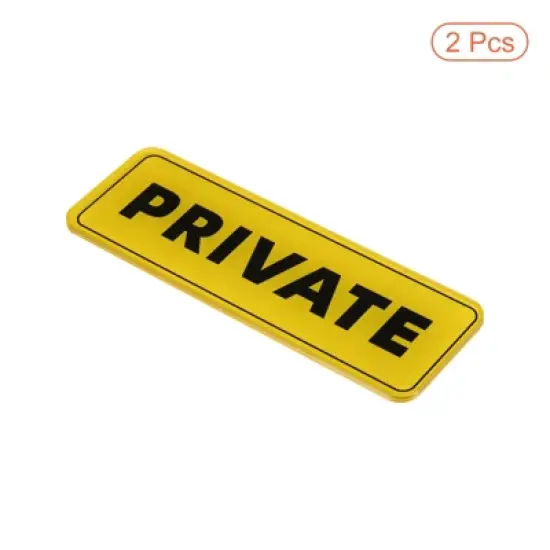 Unique Bargains Acrylic Self-Adhesive Decor Wall Business Private Sign 2 Pcs image {2}