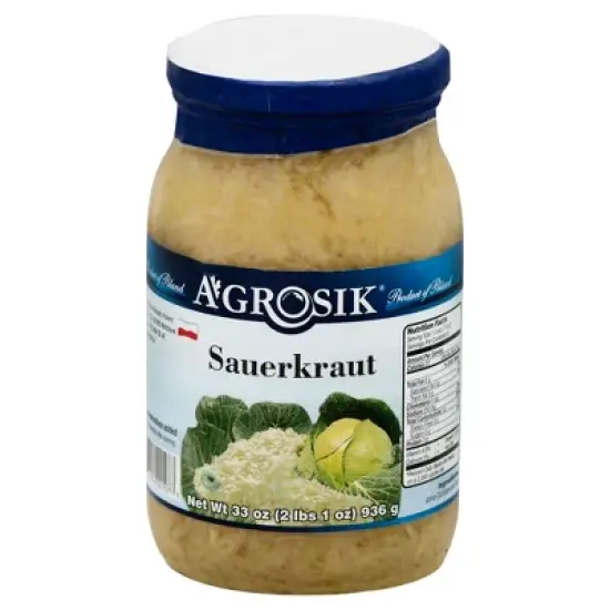 A Grosik Sauerkraut - Case of 12 - 33 oz image {1}