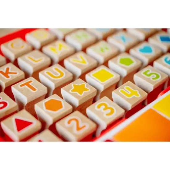 48pc Wooden Letters, Numbers, & Shapes Stamp Set - Chuckle & Roar image {2}