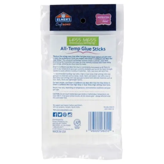 Elmer's Craft Bond Mini 24pk Glue Gun Sticks All-Temp: Hot Glue Sticks, Dries Clear, 4" Length, 0.27" Width image {1}
