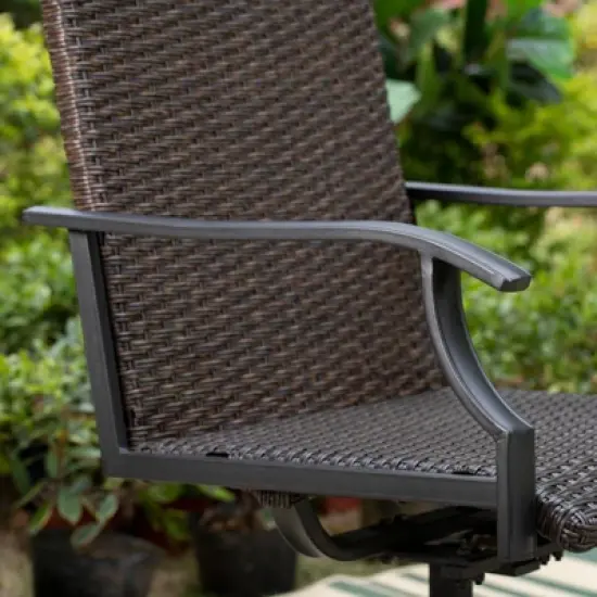 5pc Patio Dining Set wh 360 Swivel Chairs & Square Plastic Tabletop - Captiva Designs image {9}