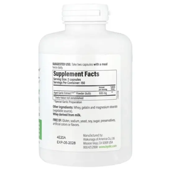 Kyolic Aged Garlic Extract&trade;, Cardiovascular Health, Original Formula 100, 300 Capsules (300 mg per Capsule) image {1}