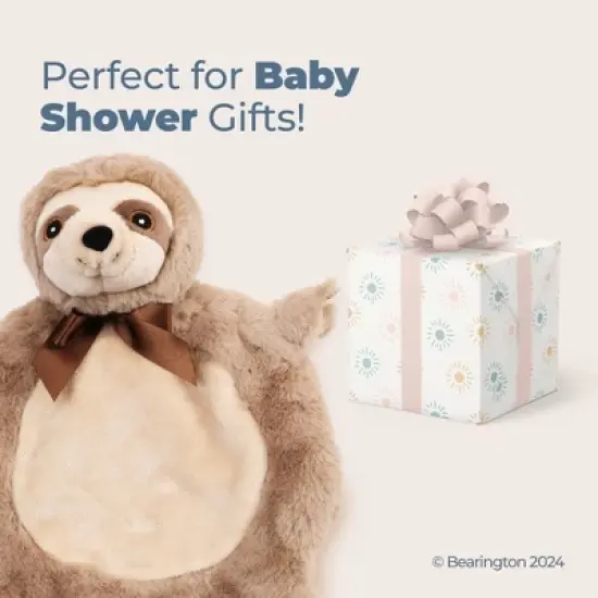 Bearington Baby Wee Speedster, 8 x 7 Inch Small Sloth Stuffed Animal, Nursery Decor, Security Blanket Lovey for Babies image {3}