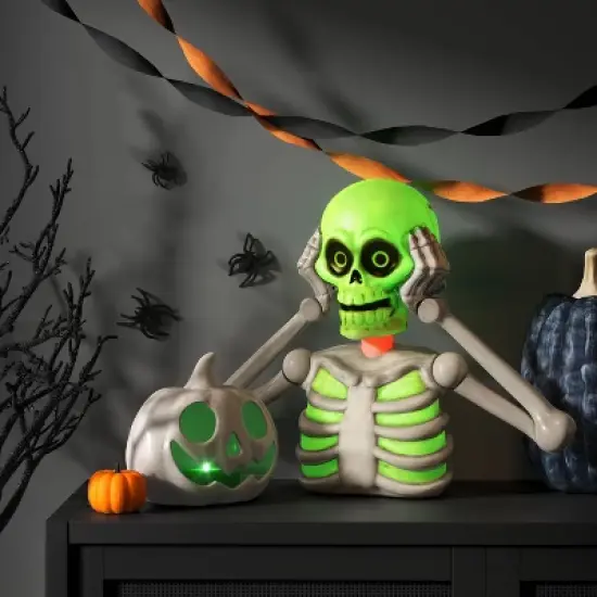 6" Animated Skeleton Torso Groundbreaker Halloween Decorative Prop White - Hyde and EEK! Boutique&trade; image {1}