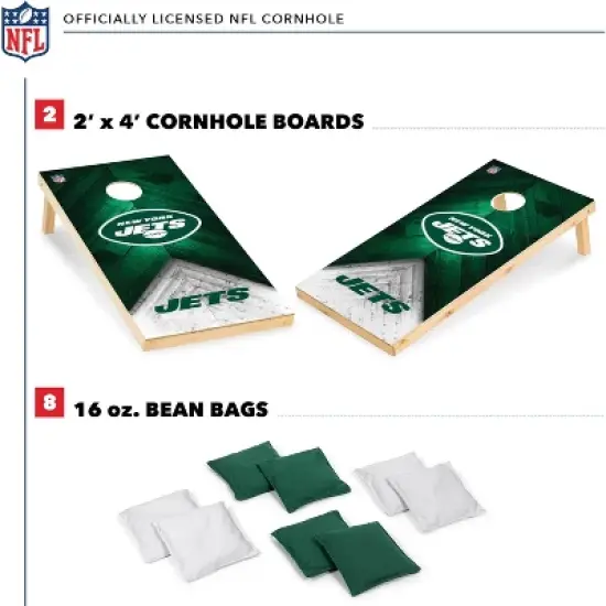 NFL New York Jets 2'x4' Wood Cornhole Set image {1}