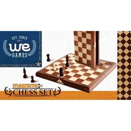 WE Games Magnetic Folding Walnut Wood Chess Set image {6}
