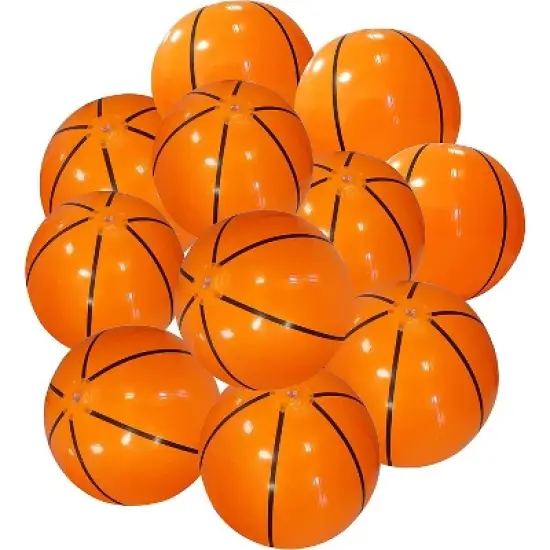 4E's Novelty 20" Inflatable Basketballs &ndash; 12 Pack for Pool Games & Basketball Party Decorations image {7}